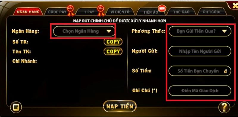 Hướng dẫn chi tiết Nạp/Rút tiền tại OK88