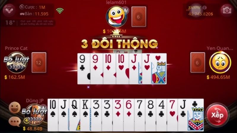 Sử dụng 3 đôi thông chặn quân 2  
